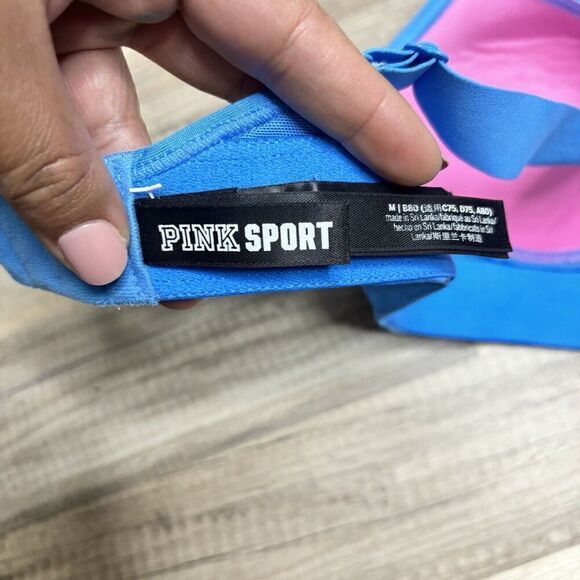 Victorias Secret Pink Active Ultimate Lightly Lined Sports Bra Blue Size MEDIUM - Picture 5 of 7